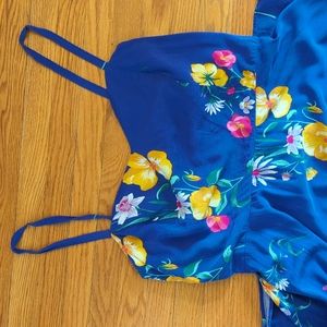 Floral fit and flare cotton dress